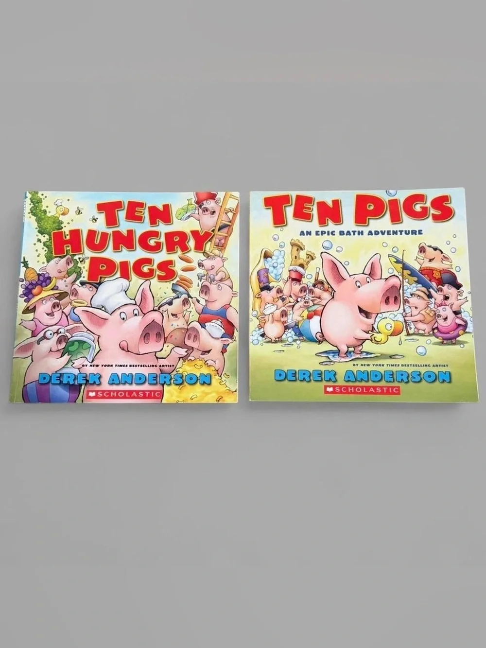 Scholastic Ten Hungry Pigs and Ten Pigs paperback book set